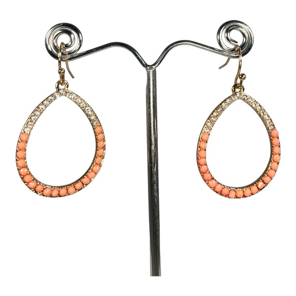 Gold Teardrop Dangle Earrings - Picture 4 of 4
